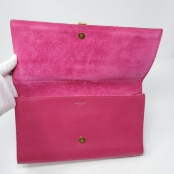 Authentic Saint Laurent Pink Gold Hardware Clutch - Picture 11 of 16